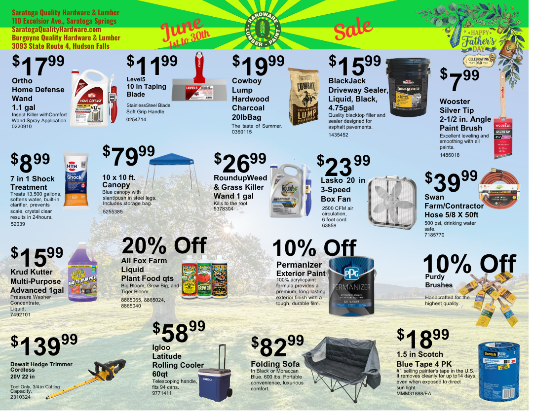 Items on sale in June